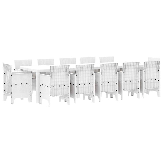 Garden Dining Set 13 pcs White and Light grey Garden Dining Set 13 pcs White and Light grey