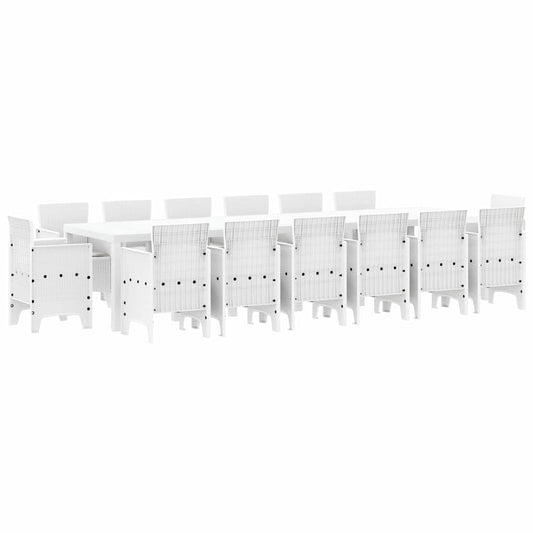 Garden Dining Set 15 pcs White Polt rattan Garden Dining Set 15 pcs White Polt rattan