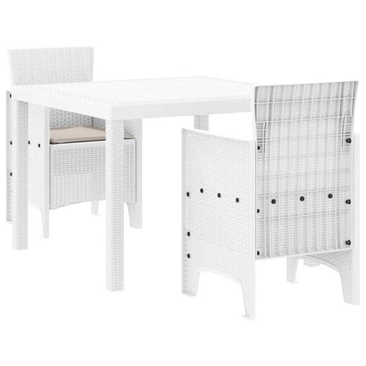 Garden Dining Set 3 pcs White Polypropylene Garden Dining Set 3 pcs White Polypropylene