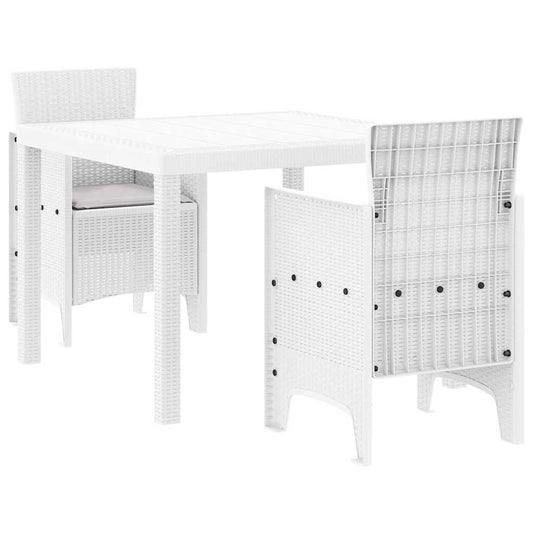 Garden Dining Set 3 pcs White Polypropylene Garden Dining Set 3 pcs White Polypropylene