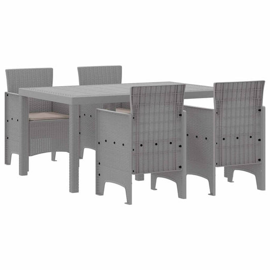 Garden Dining Set 5 pcs Light Grey Polt rattan Garden Dining Set 5 pcs Light Grey Polt rattan