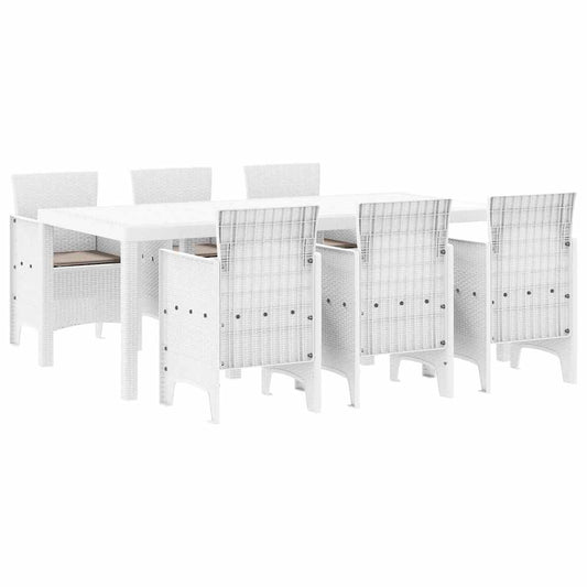 Garden Dining Set 7 pcs White Polypropylene Garden Dining Set 7 pcs White Polypropylene
