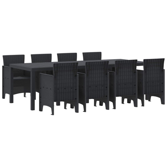 Garden Dining Set 9 pcs Anthracite Polypropylene Garden Dining Set 9 pcs Anthracite Polypropylene