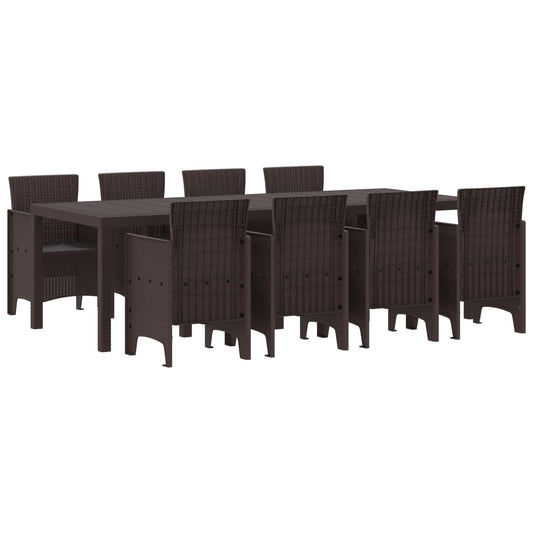 Garden Dining Set 9 pcs Brown Polypropylene Garden Dining Set 9 pcs Brown Polypropylene