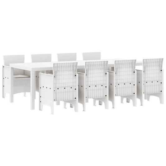 Garden Dining Set 9 pcs White Polypropylene Garden Dining Set 9 pcs White Polypropylene