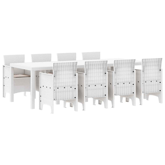Garden Dining Set 9 pcs Light Grey Polypropylene Garden Dining Set 9 pcs Light Grey Polypropylene
