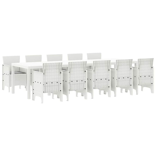 Garden Dining Set 11 pcs White and Light grey Garden Dining Set 11 pcs White and Light grey