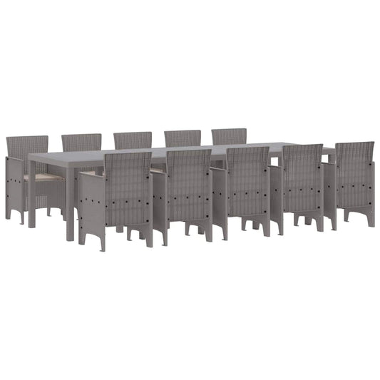 Garden Dining Set 11 pcs Light grey Poly rattan Garden Dining Set 11 pcs Light grey Poly rattan