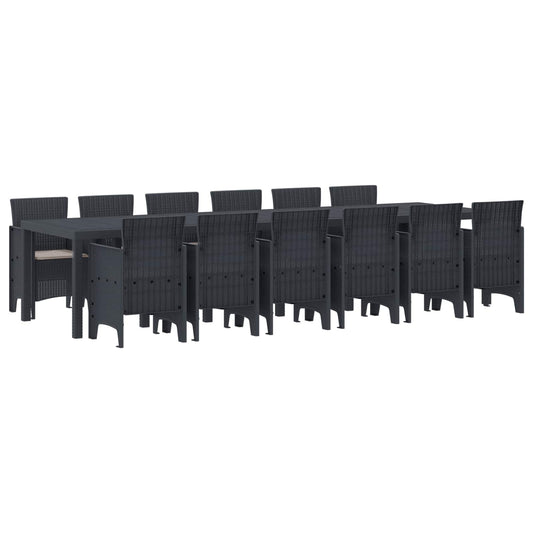 Garden Dining Set 13 pcs Anthracite Polt rattan Garden Dining Set 13 pcs Anthracite Polt rattan