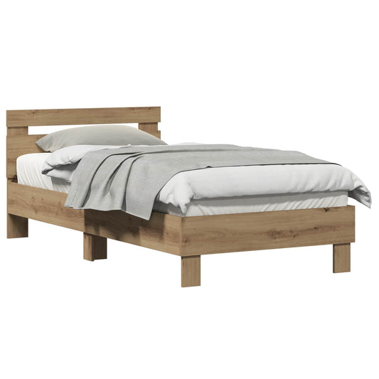 Bed Frame Artisan Oak 193 x 95 x 88 cm Engineered Wood Bed Frame Artisan Oak 193 x 95 x 88 cm Engineered Wood