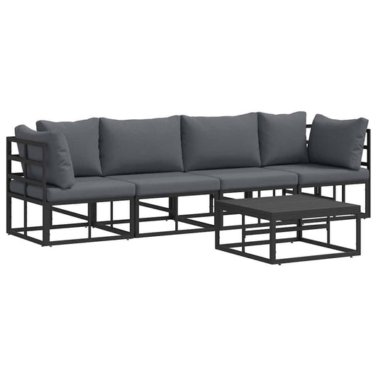 Garden Sofa Set 5 pcs Black Metal Garden Sofa Set 5 pcs Black Metal