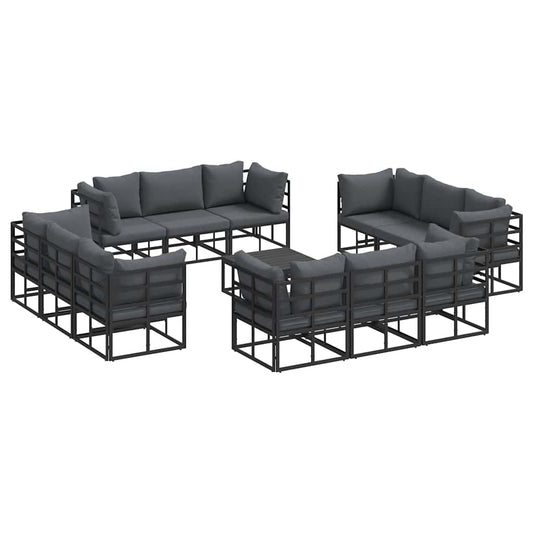 Garden Sofa Set 13 pcs Black Metal Garden Sofa Set 13 pcs Black Metal