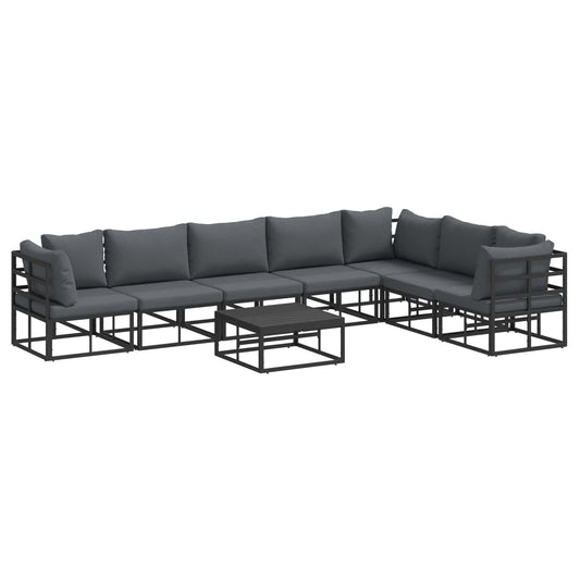 Garden Sofa Set with Cushion 8 pcs Black Aluminium Garden Sofa Set with Cushion 8 pcs Black Aluminium