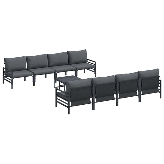 Garden Sofa Set 9 pcs Black Steel Garden Sofa Set 9 pcs Black Steel