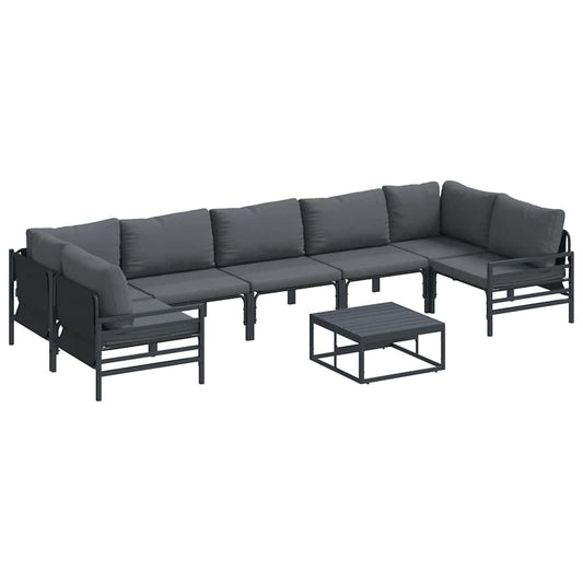 Garden Sofa Set with Cushion 8 pcs Black Steel Garden Sofa Set with Cushion 8 pcs Black Steel