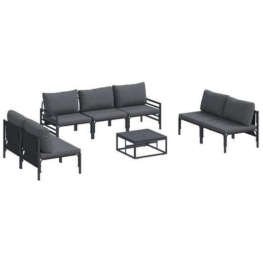Garden Sofa Set with Cushion 8 pcs Black Steel Garden Sofa Set with Cushion 8 pcs Black Steel