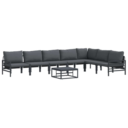 Garden Sofa Set 8 pcs Black Steel Garden Sofa Set 8 pcs Black Steel