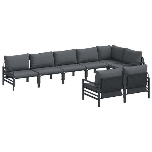 Garden Sofa Set with Cushion 8 pcs Black Steel Garden Sofa Set with Cushion 8 pcs Black Steel