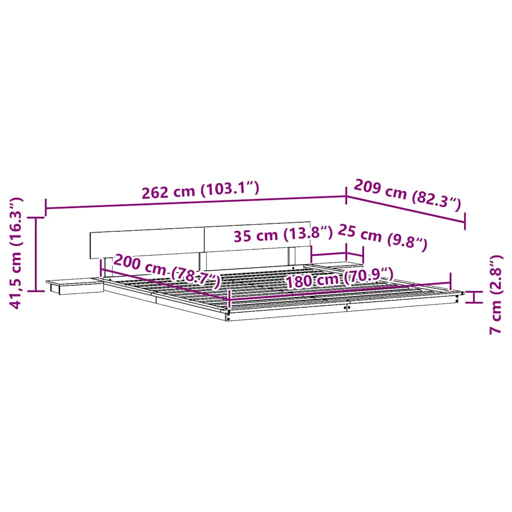 Bed Frame White 180 x 200 cm Wood