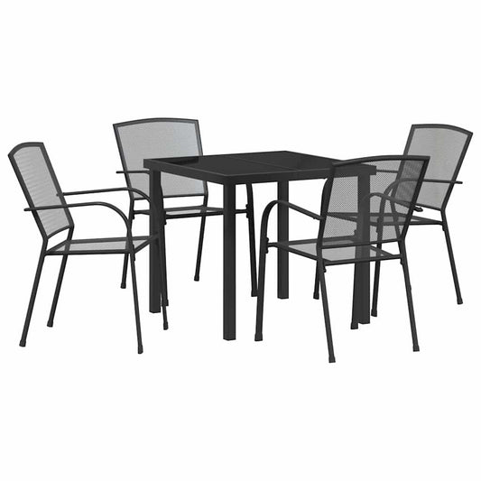 Garden Dining Set 5 pcs Anthracite Powder-Coated Steel Garden Dining Set 5 pcs Anthracite Powder-Coated Steel