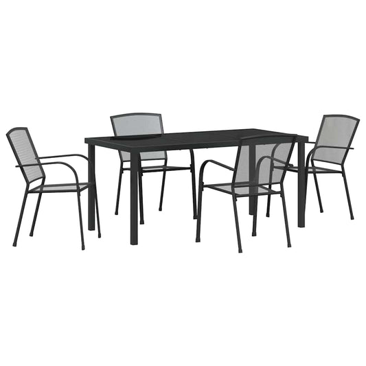 Garden Dining Set 5 pcs Anthracite Powder-Coated Steel Garden Dining Set 5 pcs Anthracite Powder-Coated Steel
