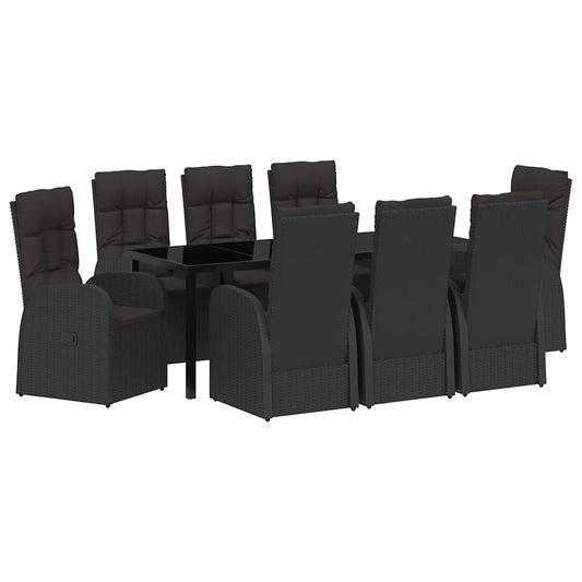 Garden Dining Set with Cushion 9 pcs Black Poly Rattan Garden Dining Set with Cushion 9 pcs Black Poly Rattan