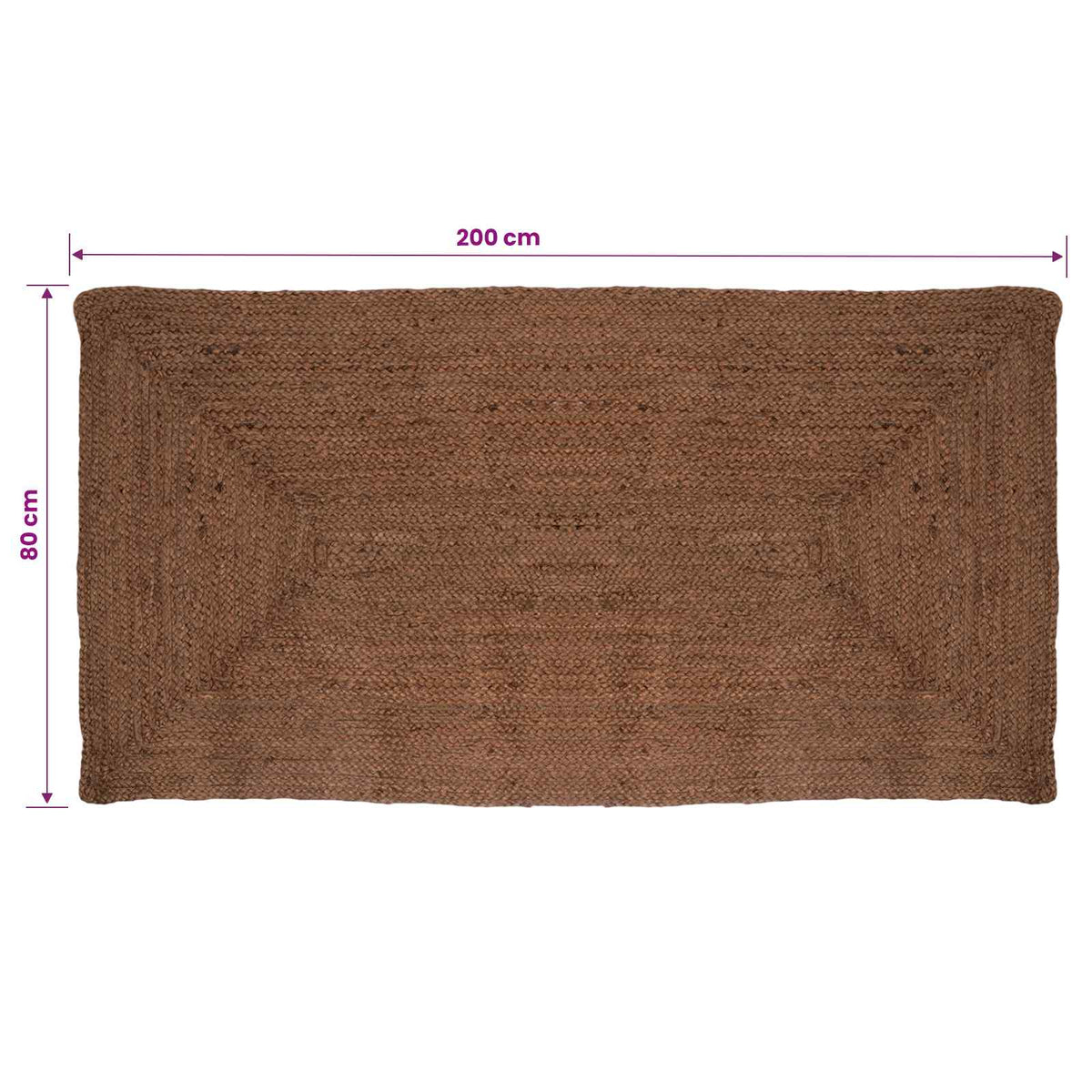 Area Rug Grey 80 x 200 cm Jute