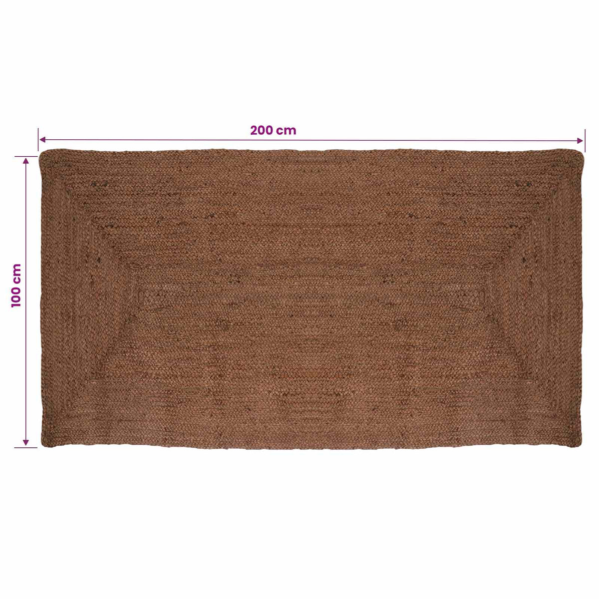Area Rug Grey 100 x 200 cm Jute