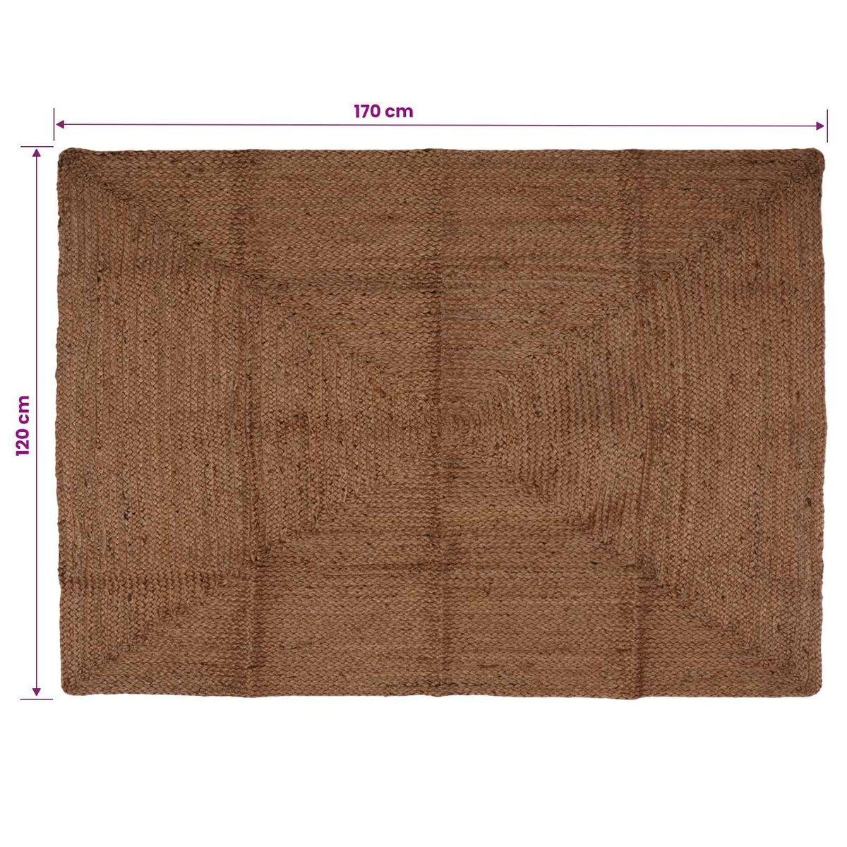 Area Rug Grey 120 x 170 cm Jute