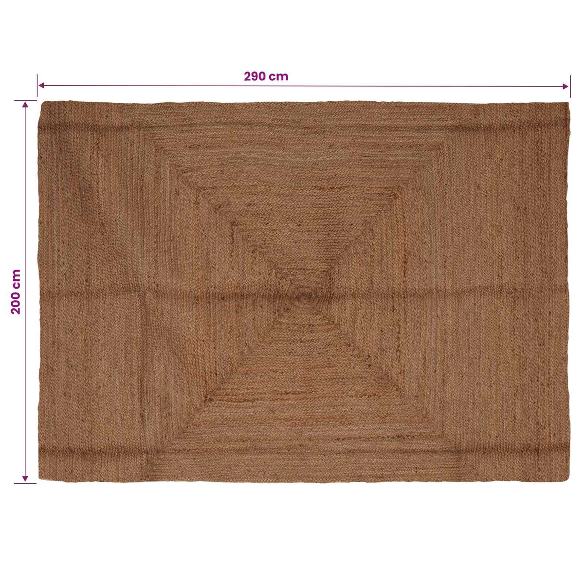 Area Rug Grey 200 x 290 cm Jute