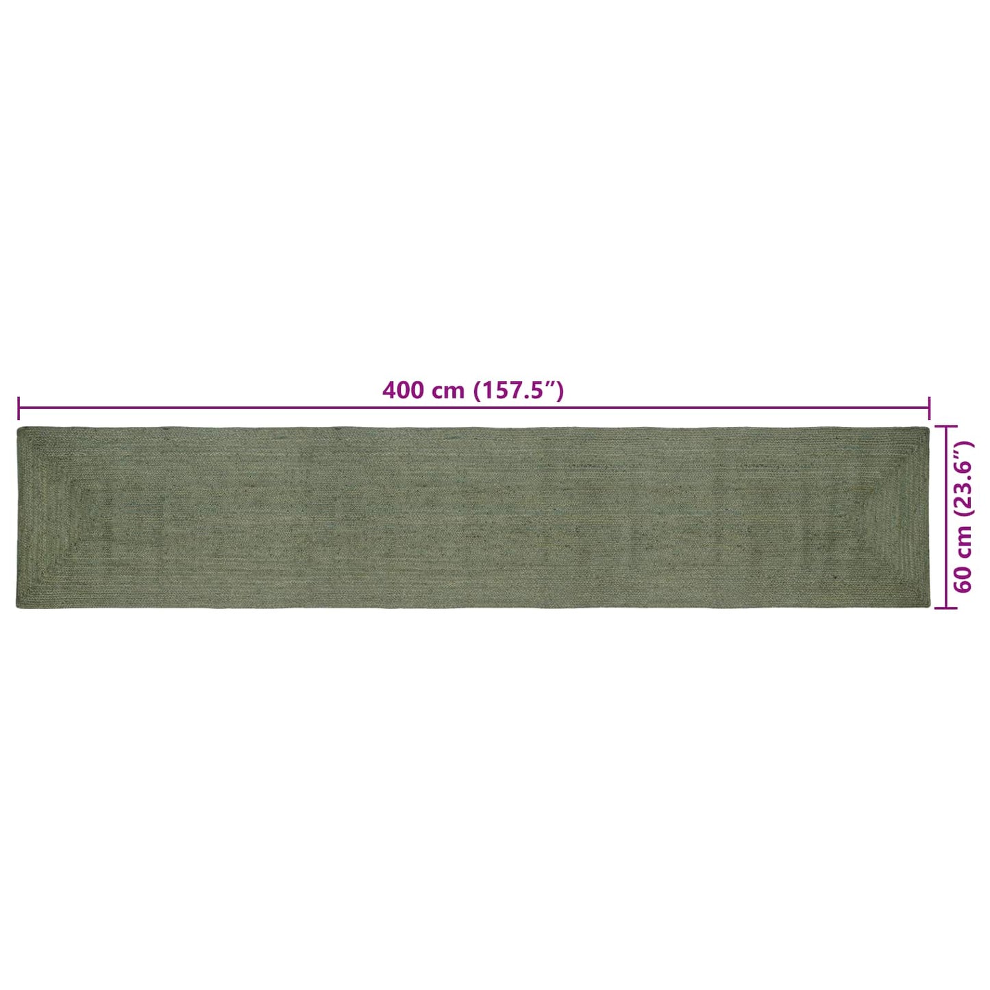 Area Rugs Rectangular Olive Green 60 x 400 cm Jute