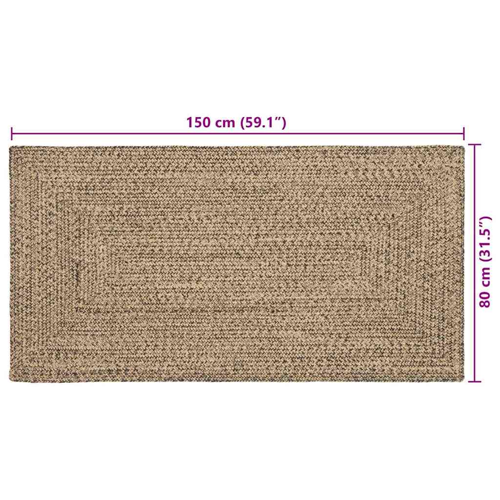 Area Rug Natural and Black 80 x 150 cm Jute