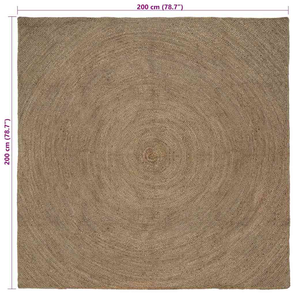 Area Rugs Grey 200 x 200 cm Jute