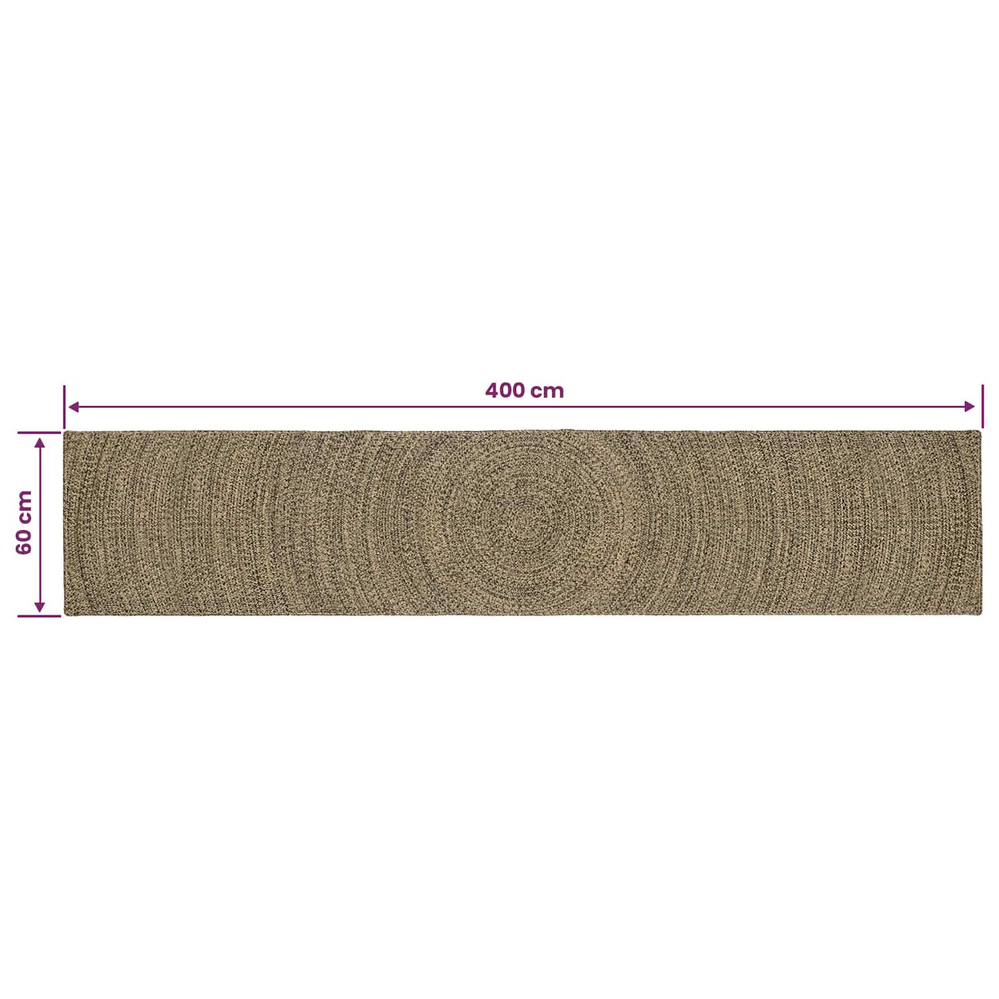 Area Rugs Natural and Black 60 x 400 cm Jute