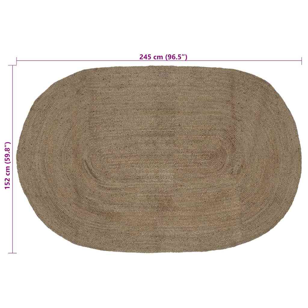 Area Rugs Grey 152 x 245 cm Jute