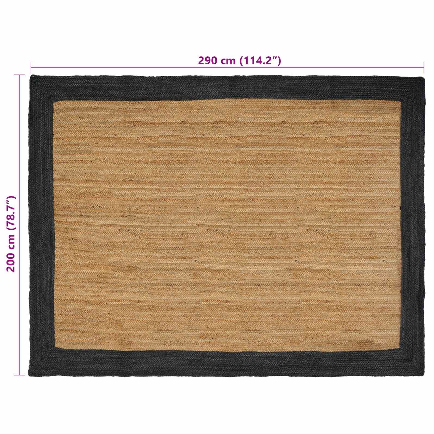 Area Rugs Dark Grey 200 x 290 cm Jute