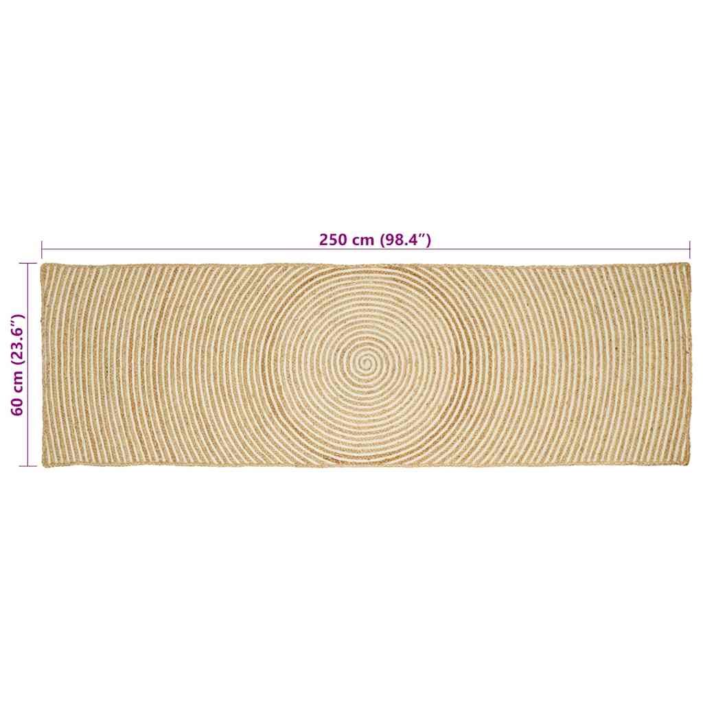 Area Rugs White 60 x 250 cm Jute