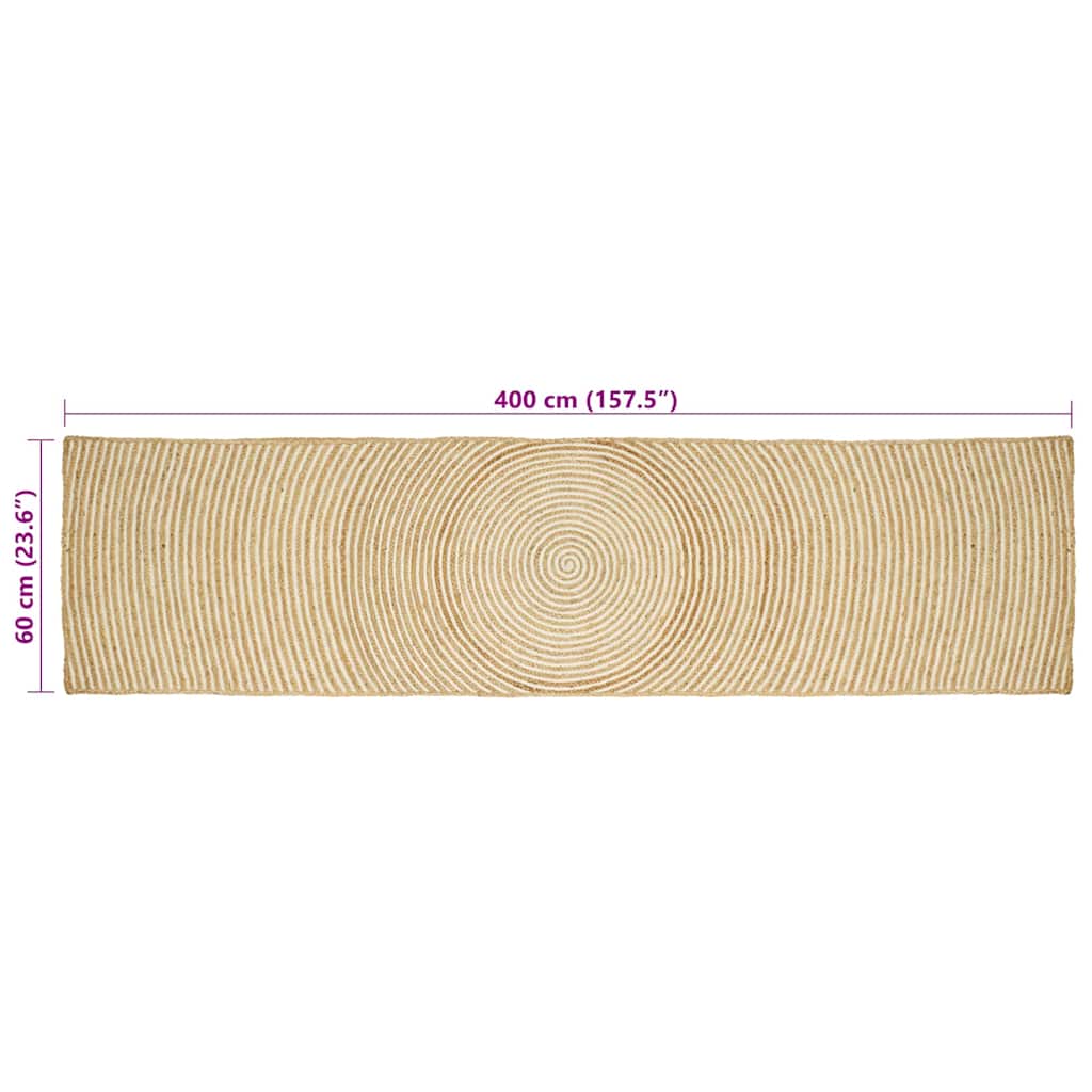 Area Rugs White 60 x 400 cm Jute