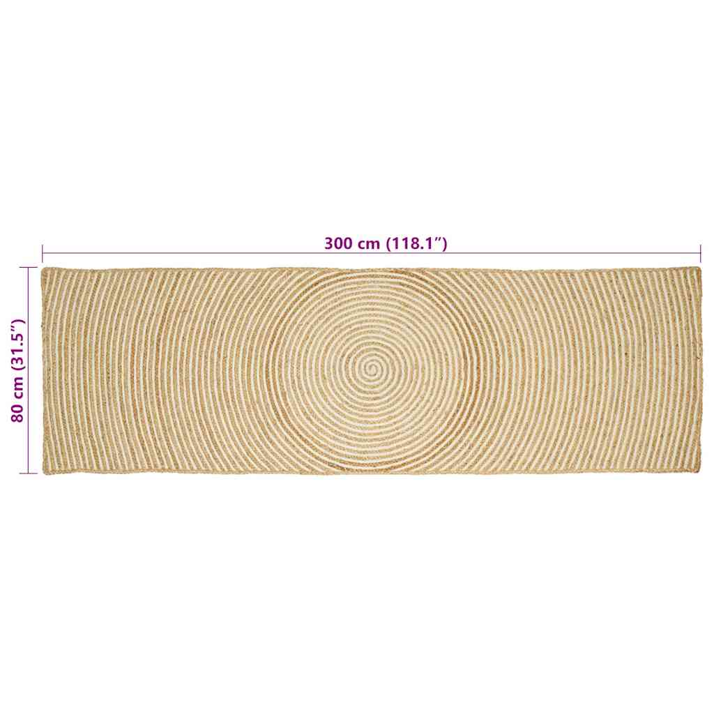 Area Rugs White 80 x 300 cm Jute