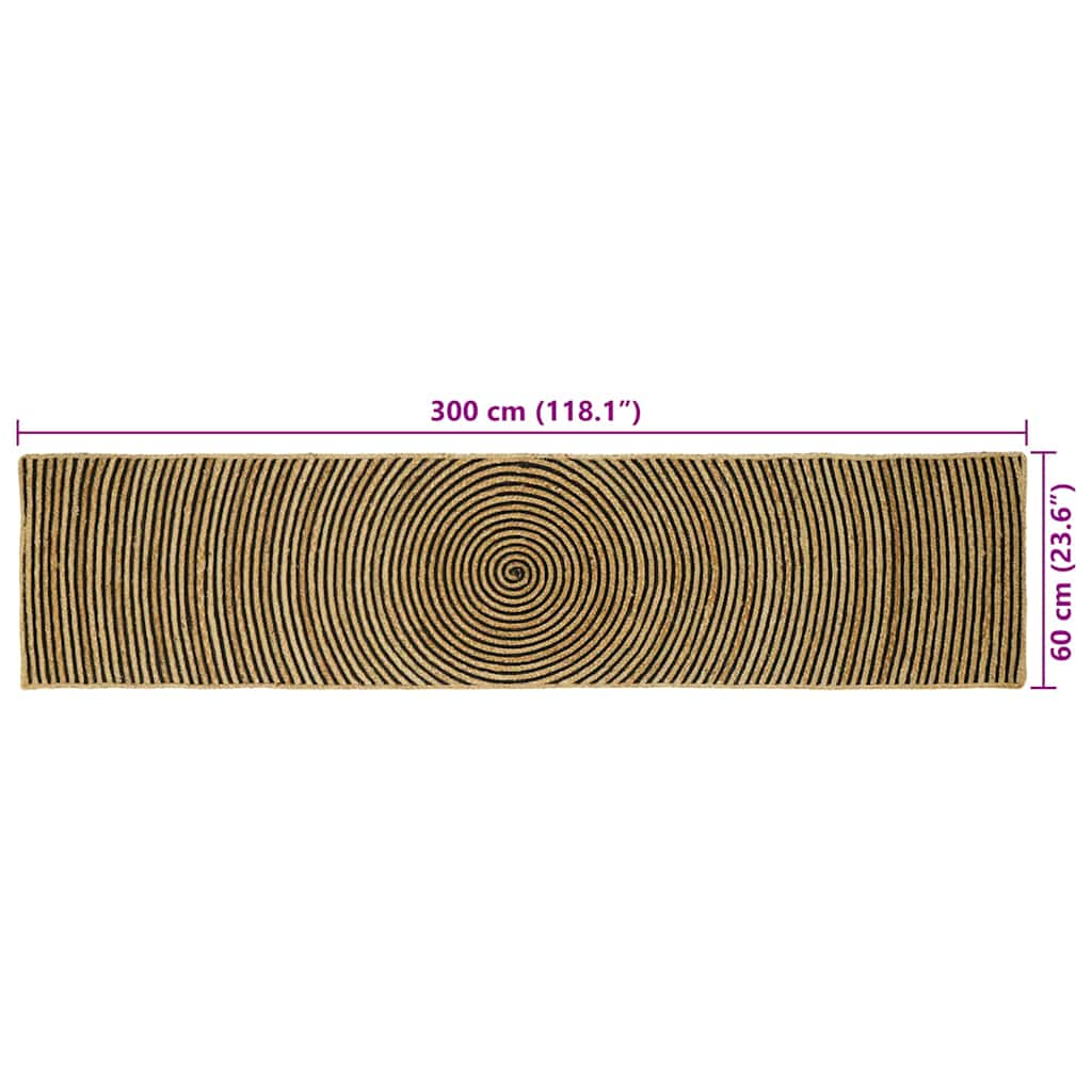 Area Rugs Black 60 x 300 cm Jute