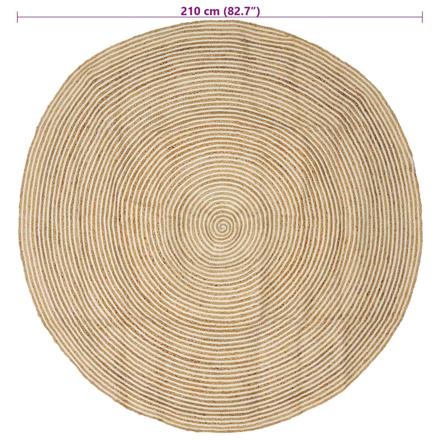 Area Rugs White Ø 210 cm Jute