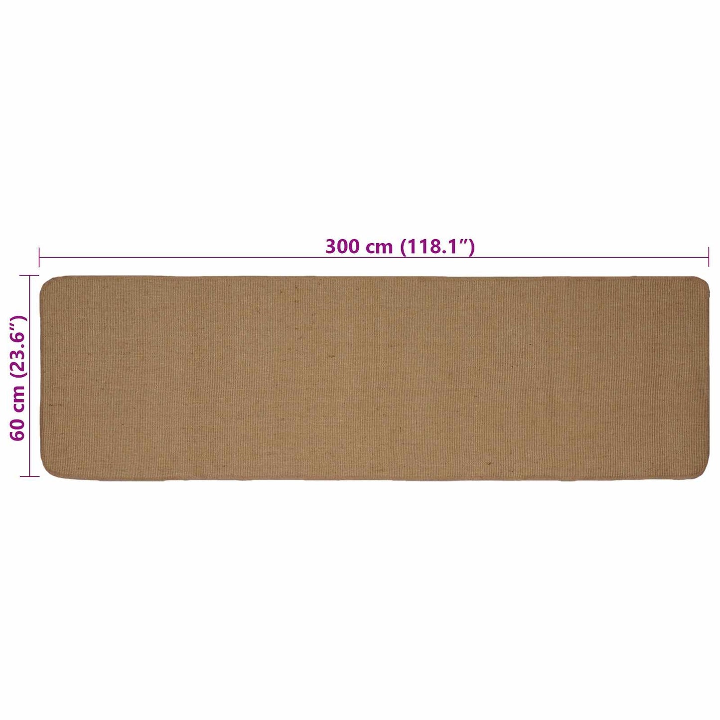 Area Rugs Light Brown 60 x 300 cm Jute
