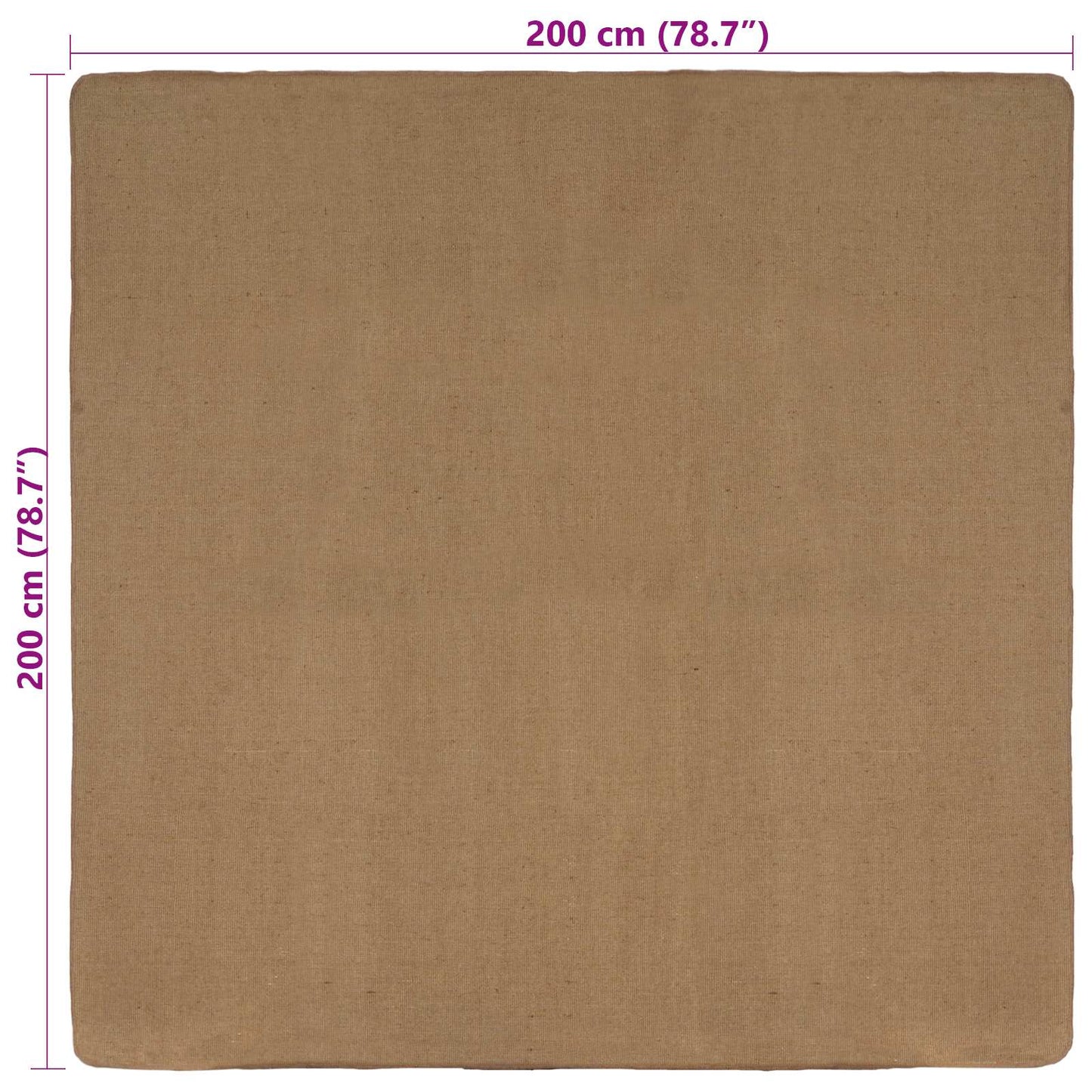 Area Rugs Light Brown 200 x 200 cm Jute