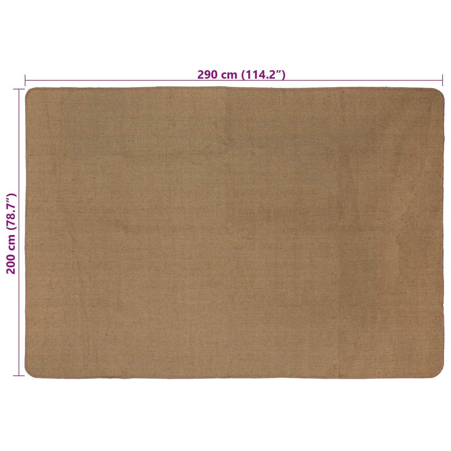 Area Rugs Light Brown 200 x 290 cm Jute