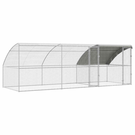 Chicken Cage 3 pcs Silver 600 x 200 x 200 cm Steel and PE Chicken Cage 3 pcs Silver 600 x 200 x 200 cm Steel and PE
