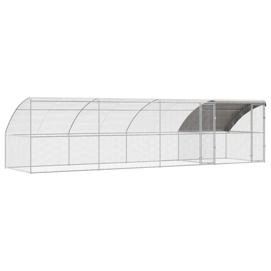Chicken Cage 4 pcs Silver 800 x 200 x 200 cm Steel and PE Chicken Cage 4 pcs Silver 800 x 200 x 200 cm Steel and PE