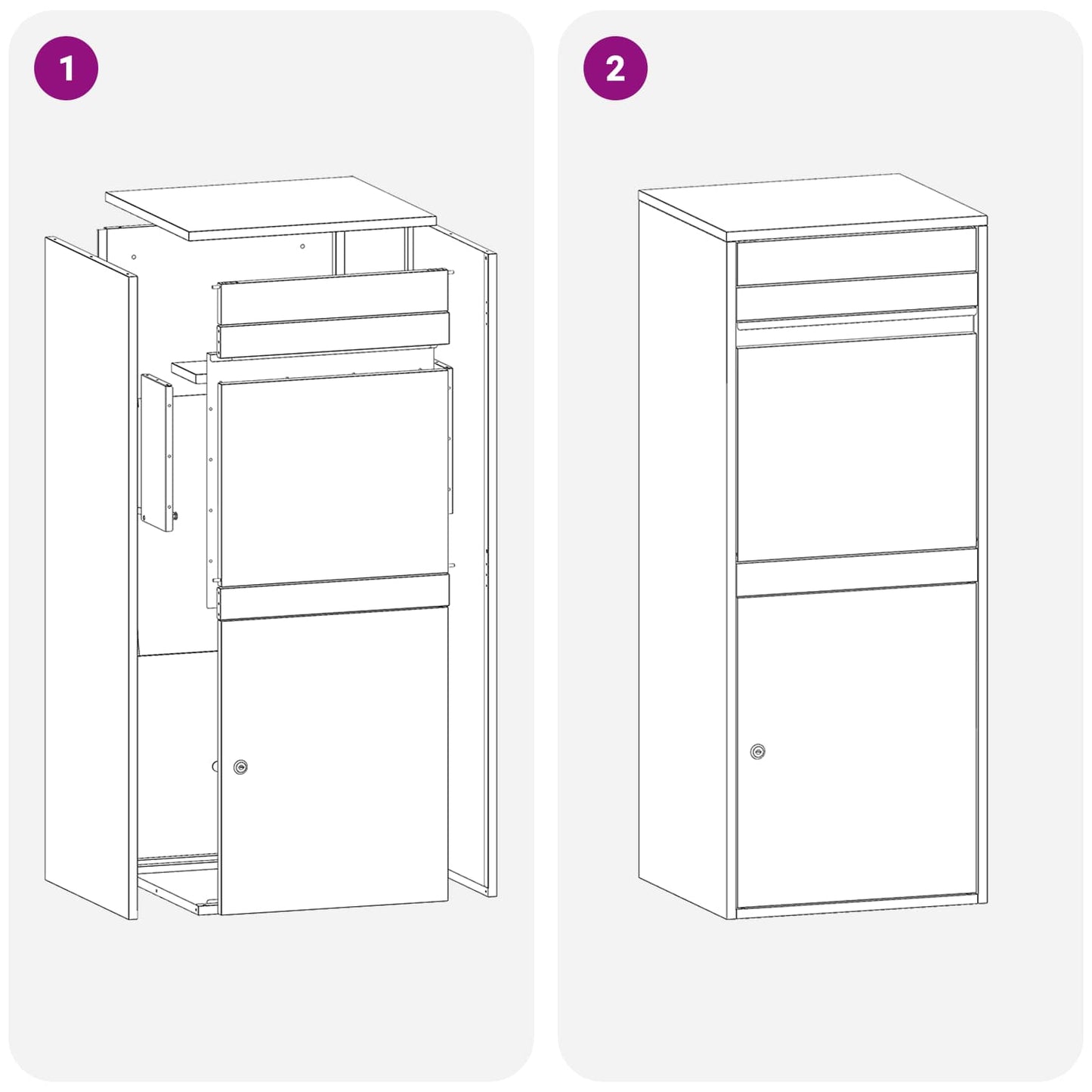 Parcel Drop Box Silver 47.5 x 38 x 59 cm Galvanised Steel