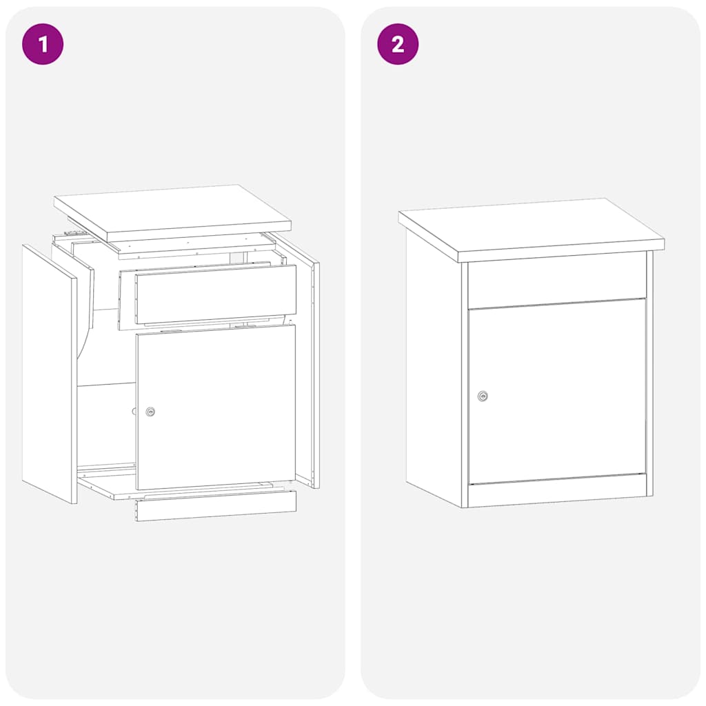 Parcel Drop Box with Storage Black 47.5 x 38 x 59 cm Steel