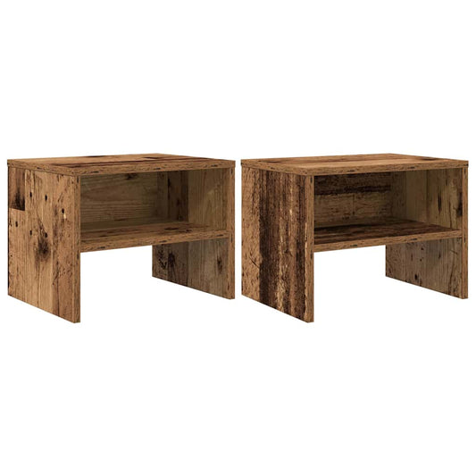 Bedside Cabinet 2 pcs Old wood 40 x 40 x 30 cm Engineered wood Bedside Cabinet 2 pcs Old wood 40 x 40 x 30 cm Engineered wood
