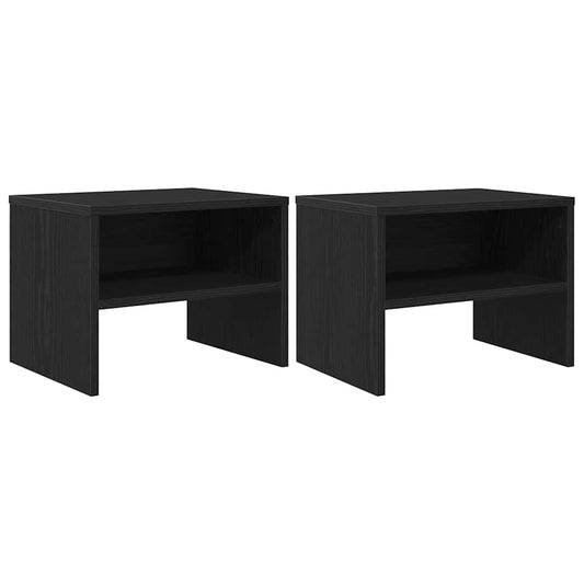 Bedside Cabinet 2 pcs Black oak 40 x 40 x 30 cm Engineered wood Bedside Cabinet 2 pcs Black oak 40 x 40 x 30 cm Engineered wood